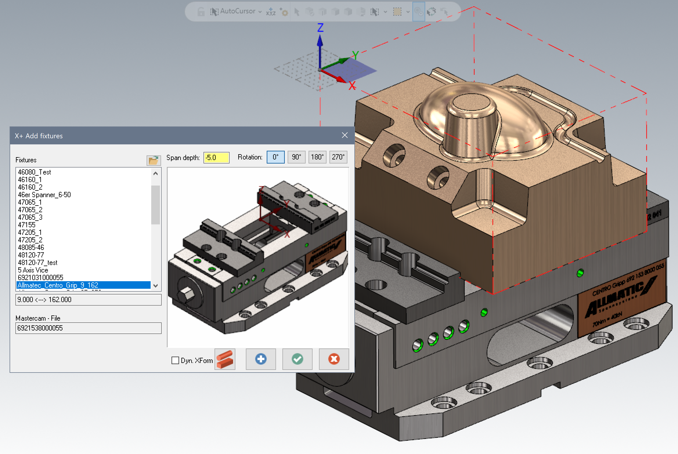 X+ Merge Fixture Dialog