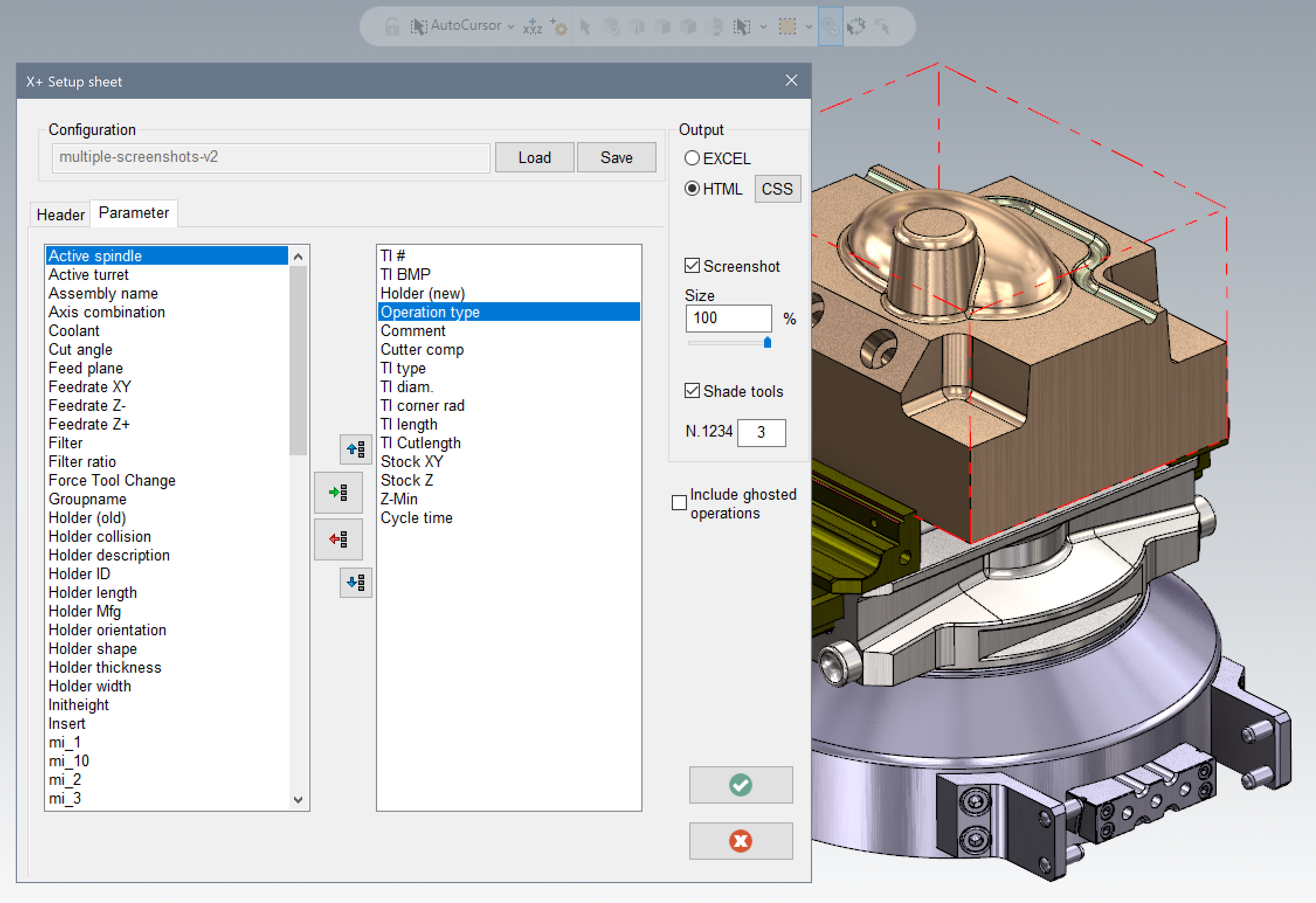 X+ Setup Sheet Dialog